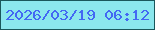 文字の大きさ：2、枠の色：1a575b、背景の色：8be7ed、文字の色：4368f3 無料ブログパーツのブログ時計