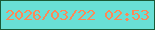文字の大きさ：5、枠の色：1a5a37、背景の色：69e0d6、文字の色：ff8856 無料ブログパーツのブログ時計