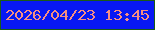 文字の大きさ：3、枠の色：1a5b16、背景の色：0818f4、文字の色：f78f82 無料ブログパーツのブログ時計