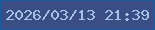 文字の大きさ：2、枠の色：1a5ba2、背景の色：3a4d85、文字の色：a3c4e4 無料ブログパーツのブログ時計