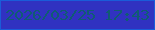 文字の大きさ：4、枠の色：1a5cd9、背景の色：3032c1、文字の色：105b74 無料ブログパーツのブログ時計
