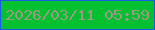 文字の大きさ：1、枠の色：1a5ce6、背景の色：03c031、文字の色：a09787 無料ブログパーツのブログ時計