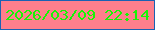 文字の大きさ：4、枠の色：1a62b3、背景の色：fe7f8c、文字の色：18f505 無料ブログパーツのブログ時計