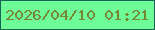 文字の大きさ：4、枠の色：1a6453、背景の色：6dfc97、文字の色：768733 無料ブログパーツのブログ時計