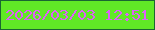 文字の大きさ：4、枠の色：1a6732、背景の色：60e926、文字の色：dd61f8 無料ブログパーツのブログ時計