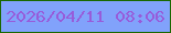 文字の大きさ：3、枠の色：1a6802、背景の色：81a2fb、文字の色：975cda 無料ブログパーツのブログ時計