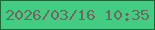 文字の大きさ：4、枠の色：1a6938、背景の色：44cc83、文字の色：736562 無料ブログパーツのブログ時計