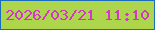 文字の大きさ：2、枠の色：1a6dbd、背景の色：add64c、文字の色：d138c9 無料ブログパーツのブログ時計