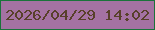 文字の大きさ：2、枠の色：1a733a、背景の色：a472a2、文字の色：58402a 無料ブログパーツのブログ時計