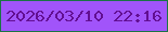 文字の大きさ：1、枠の色：1a7446、背景の色：a154fa、文字の色：620f92 無料ブログパーツのブログ時計