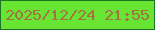 文字の大きさ：2、枠の色：1a7524、背景の色：68e532、文字の色：a57341 無料ブログパーツのブログ時計