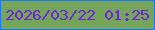 文字の大きさ：5、枠の色：1a77fb、背景の色：74a55b、文字の色：6f22d7 無料ブログパーツのブログ時計