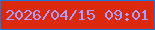文字の大きさ：2、枠の色：1a78e3、背景の色：db290e、文字の色：ab9dfa 無料ブログパーツのブログ時計
