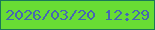 文字の大きさ：5、枠の色：1a7957、背景の色：68dd34、文字の色：4667b1 無料ブログパーツのブログ時計