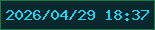 文字の大きさ：3、枠の色：1a7a48、背景の色：09282e、文字の色：16d8f6 無料ブログパーツのブログ時計