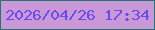 文字の大きさ：1、枠の色：1a7a71、背景の色：ca98d6、文字の色：694cf1 無料ブログパーツのブログ時計