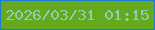 文字の大きさ：3、枠の色：1a7bd4、背景の色：66a91d、文字の色：8fccb9 無料ブログパーツのブログ時計