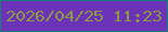 文字の大きさ：4、枠の色：1a7c77、背景の色：6b33b7、文字の色：8d9840 無料ブログパーツのブログ時計