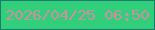 文字の大きさ：1、枠の色：1a7d6b、背景の色：31ce7c、文字の色：ce8f9e 無料ブログパーツのブログ時計