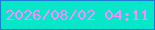 文字の大きさ：4、枠の色：1a7dd0、背景の色：06e7c9、文字の色：fc8bff 無料ブログパーツのブログ時計