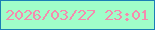 文字の大きさ：4、枠の色：1a7eb6、背景の色：a0fdc9、文字の色：f58bae 無料ブログパーツのブログ時計