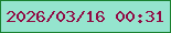 文字の大きさ：3、枠の色：1a8130、背景の色：95e4ce、文字の色：910c45 無料ブログパーツのブログ時計