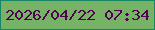 文字の大きさ：3、枠の色：1a8565、背景の色：76b367、文字の色：50014f 無料ブログパーツのブログ時計