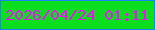 文字の大きさ：2、枠の色：1a85f9、背景の色：0bde1e、文字の色：f30ffa 無料ブログパーツのブログ時計