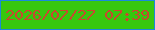 文字の大きさ：1、枠の色：1a89db、背景の色：37c70e、文字の色：ca472f 無料ブログパーツのブログ時計