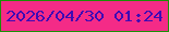 文字の大きさ：2、枠の色：1a9006、背景の色：f42b87、文字の色：3f0bb4 無料ブログパーツのブログ時計