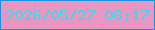 文字の大きさ：2、枠の色：1a91e6、背景の色：e997c2、文字の色：3bd9ea 無料ブログパーツのブログ時計