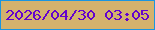 文字の大きさ：3、枠の色：1a95e0、背景の色：d4b26d、文字の色：6402cd 無料ブログパーツのブログ時計