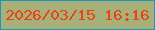 文字の大きさ：3、枠の色：1a98b9、背景の色：a8b079、文字の色：e94213 無料ブログパーツのブログ時計