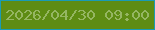 文字の大きさ：3、枠の色：1a9bb4、背景の色：5e8c13、文字の色：95b662 無料ブログパーツのブログ時計