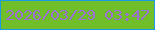 文字の大きさ：1、枠の色：1a9be7、背景の色：70bf2a、文字の色：9a70d2 無料ブログパーツのブログ時計
