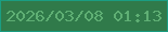 文字の大きさ：2、枠の色：1a9d82、背景の色：307a4a、文字の色：5faf74 無料ブログパーツのブログ時計
