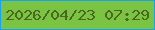 文字の大きさ：5、枠の色：1aa1f3、背景の色：7bc342、文字の色：49671f 無料ブログパーツのブログ時計