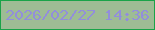文字の大きさ：4、枠の色：1aa348、背景の色：9ebc94、文字の色：928edb 無料ブログパーツのブログ時計