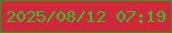 文字の大きさ：1、枠の色：1aa41d、背景の色：d1273a、文字の色：25c92d 無料ブログパーツのブログ時計