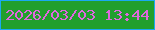 文字の大きさ：4、枠の色：1aa9f2、背景の色：219f2d、文字の色：e068df 無料ブログパーツのブログ時計