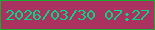 文字の大きさ：2、枠の色：1aaa31、背景の色：a93260、文字の色：08d486 無料ブログパーツのブログ時計