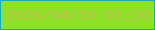 文字の大きさ：5、枠の色：1aabb0、背景の色：8ce325、文字の色：c0c14e 無料ブログパーツのブログ時計