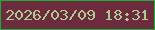 文字の大きさ：3、枠の色：1aac3b、背景の色：6d2b3e、文字の色：aec993 無料ブログパーツのブログ時計