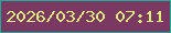 文字の大きさ：5、枠の色：1aad98、背景の色：7b3862、文字の色：dbec7b 無料ブログパーツのブログ時計