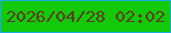 文字の大きさ：3、枠の色：1aaed9、背景の色：13ca0a、文字の色：5c3c1f 無料ブログパーツのブログ時計