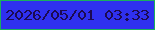 文字の大きさ：2、枠の色：1aaf5d、背景の色：2f30ef、文字の色：1c0a51 無料ブログパーツのブログ時計