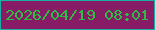 文字の大きさ：2、枠の色：1aafa6、背景の色：881b65、文字の色：2dbd44 無料ブログパーツのブログ時計