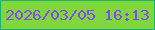 文字の大きさ：5、枠の色：1ab077、背景の色：7fd73b、文字の色：8649f9 無料ブログパーツのブログ時計