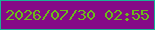 文字の大きさ：2、枠の色：1ab196、背景の色：850987、文字の色：6bbb1a 無料ブログパーツのブログ時計