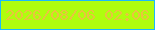 文字の大きさ：3、枠の色：1abafb、背景の色：affd0e、文字の色：e9c43e 無料ブログパーツのブログ時計